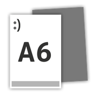 Briefpapier DIN A6, 1/1 farbig<br>(Vorderseite: Graustufen / Rückseite: Graustufen)
