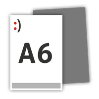Briefpapier DIN A6, 4/1 farbig<br>(Vorderseite: farbig / Rückseite: Graustufen)