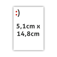 Flyer 5,1 cm x 14,8 cm, einseitig bedruckt